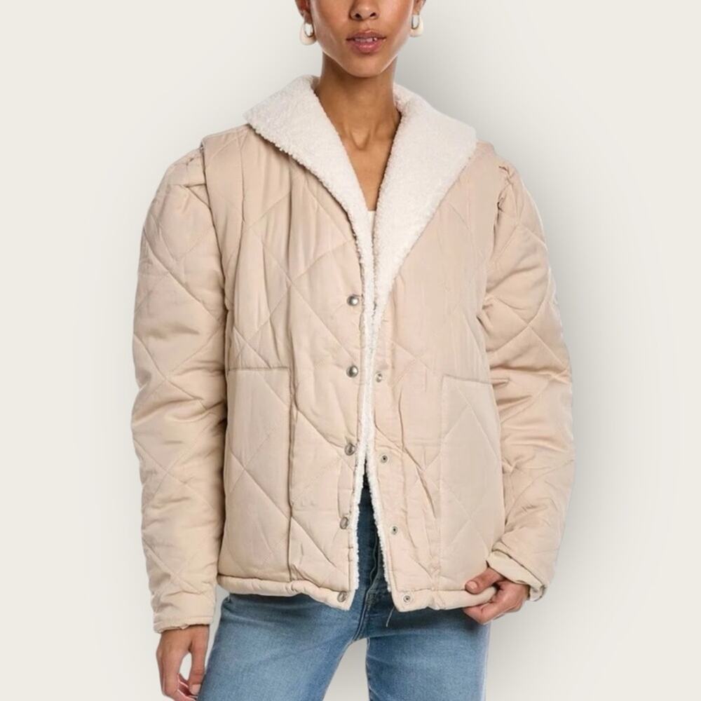NWTWD | BlankNYC | Quilted Sherpa Jacket | Cream/Ivory | Medium